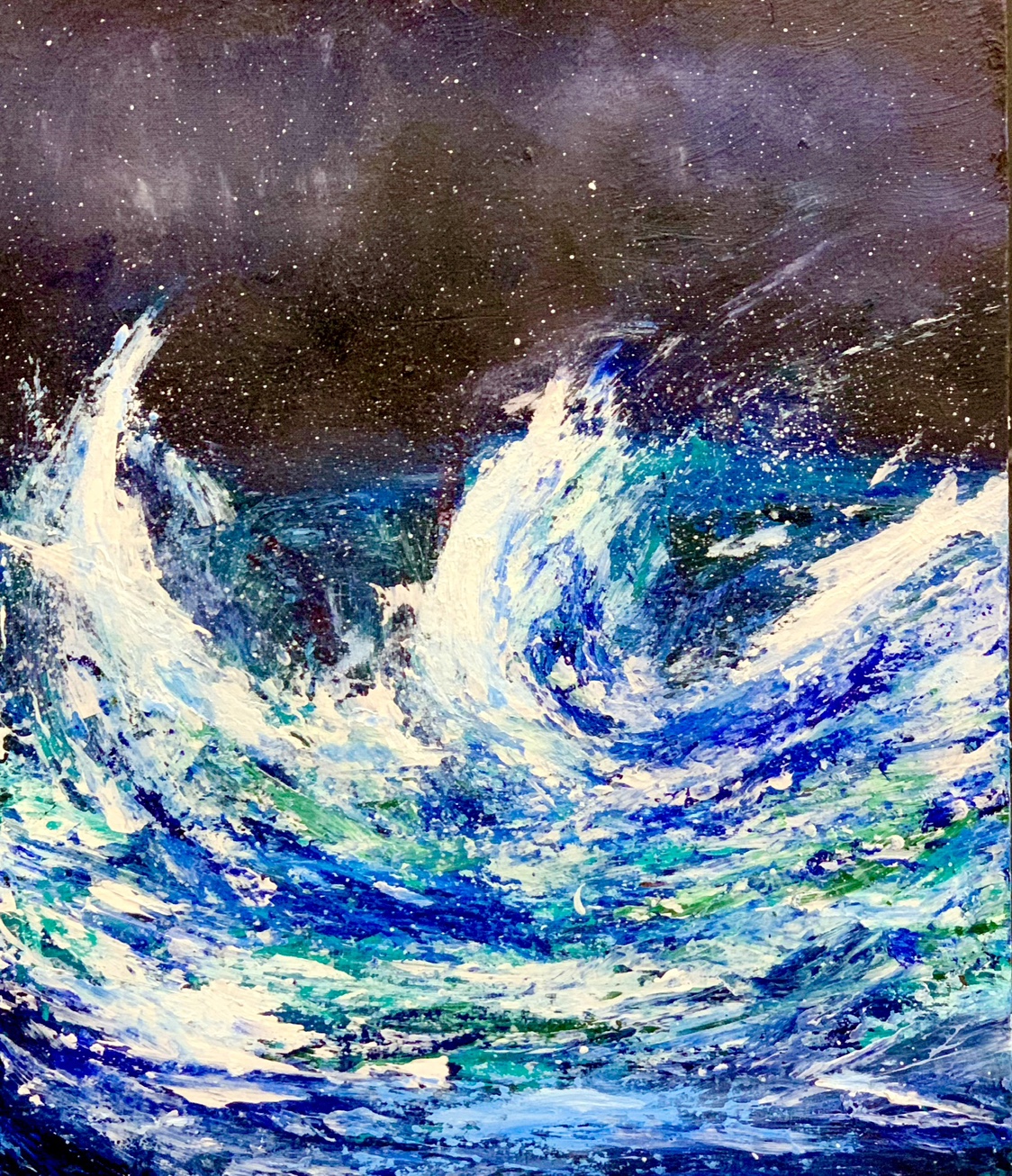 “Untamed Ocean” Oil painting on panel