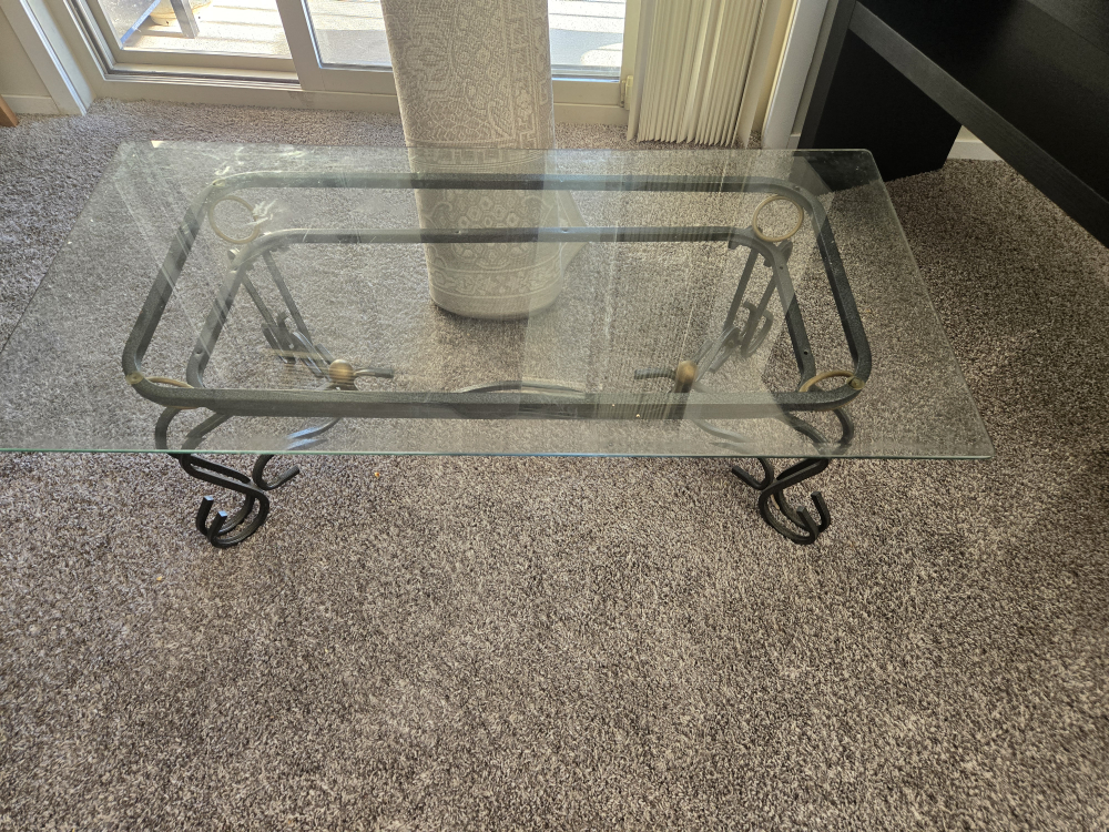 Glass top coffee table