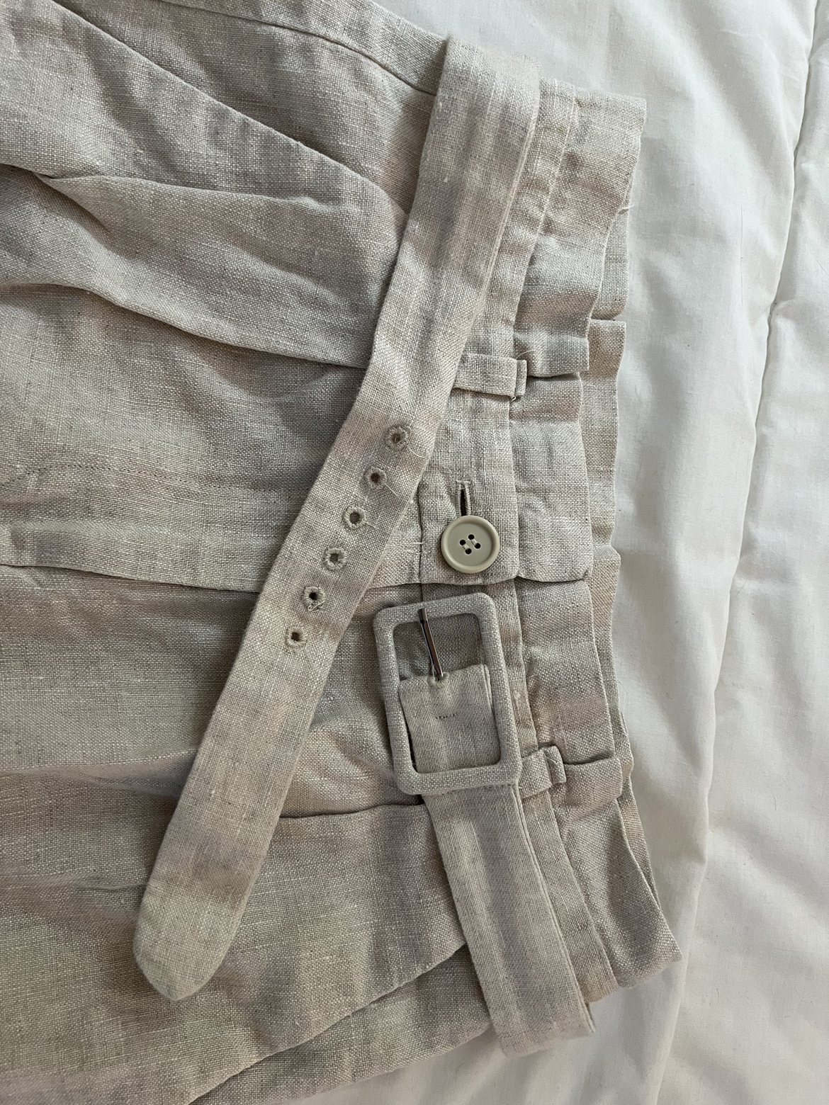 & other stories 100% linen beige pants - size 34