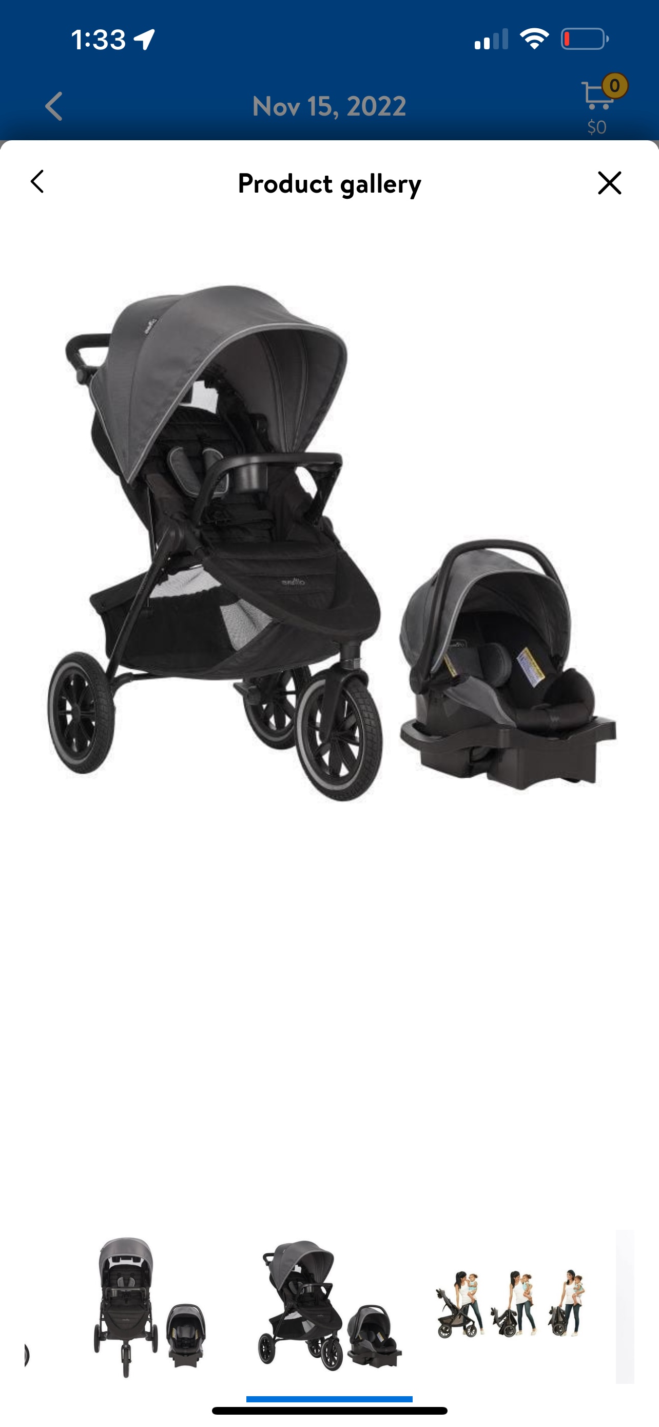 Evenflo Folio3 Travel system car seat with stroller