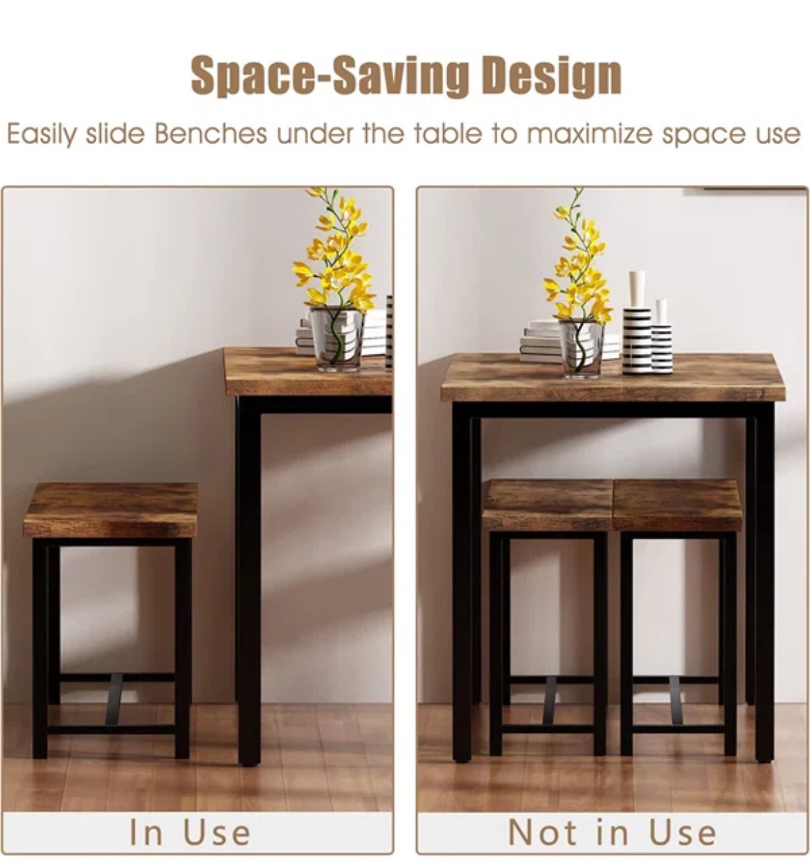 Dining table with benches - photo 3