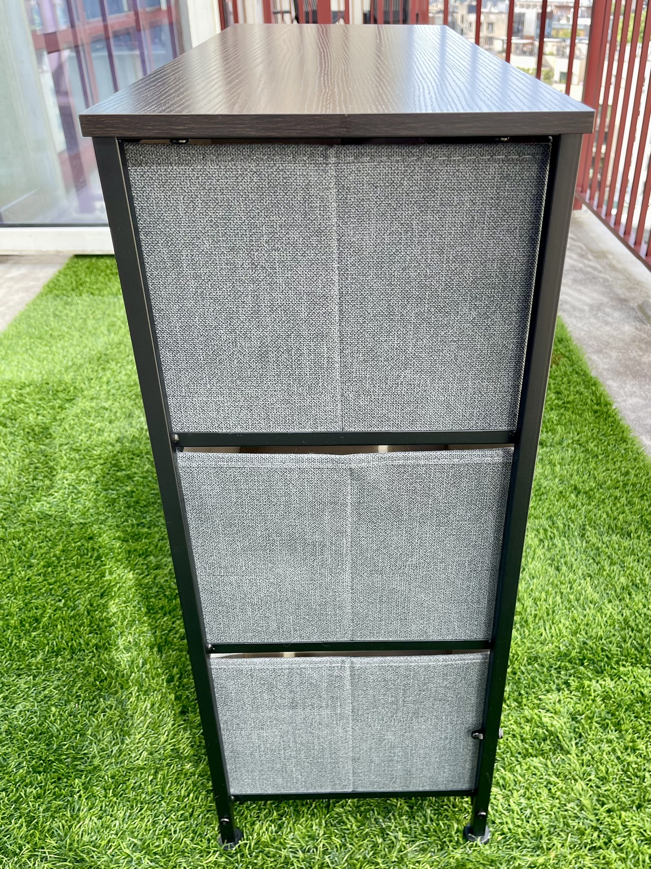 Dresser for Bedroom, 6 Storage Drawers, Black &Dark Grey - photo 4