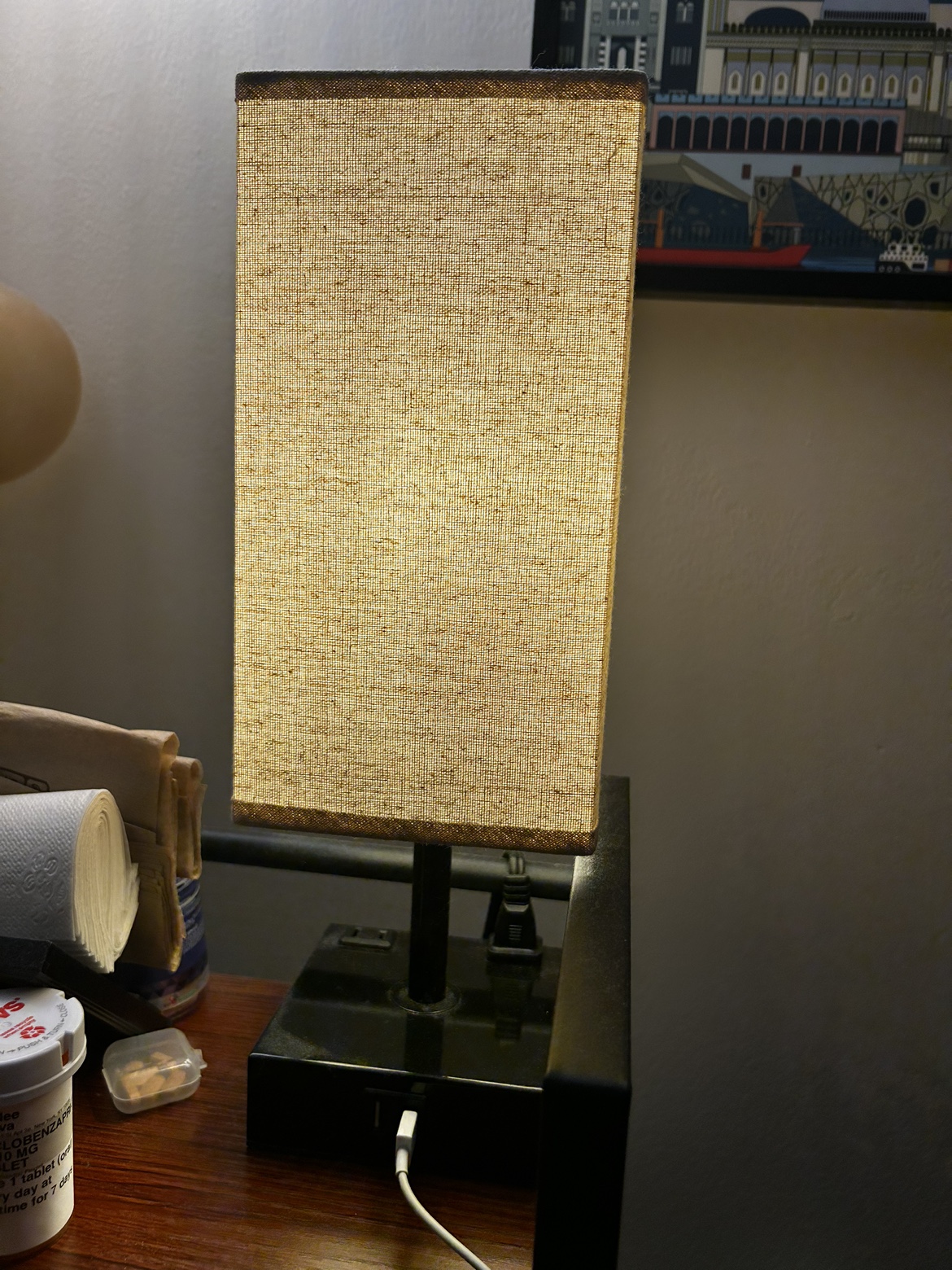 Touch Lamps with USB ports (2 Bedside lamps with light bulbs)