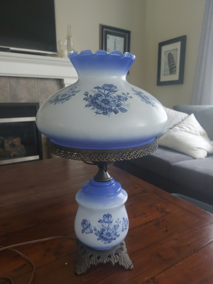 Gone with the Wind blue hurricane lamps electric