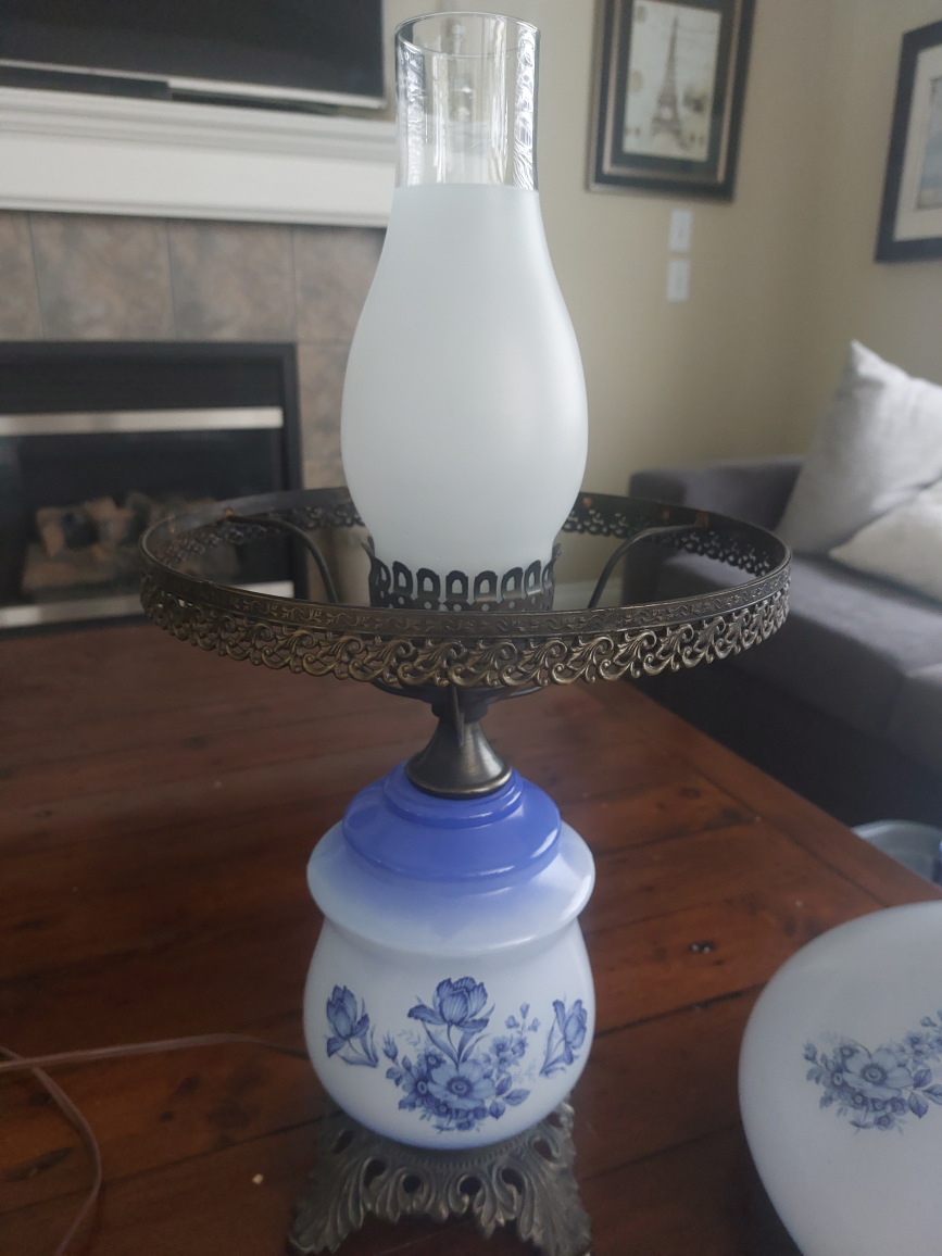 Gone with the Wind blue hurricane lamps electric - photo 2