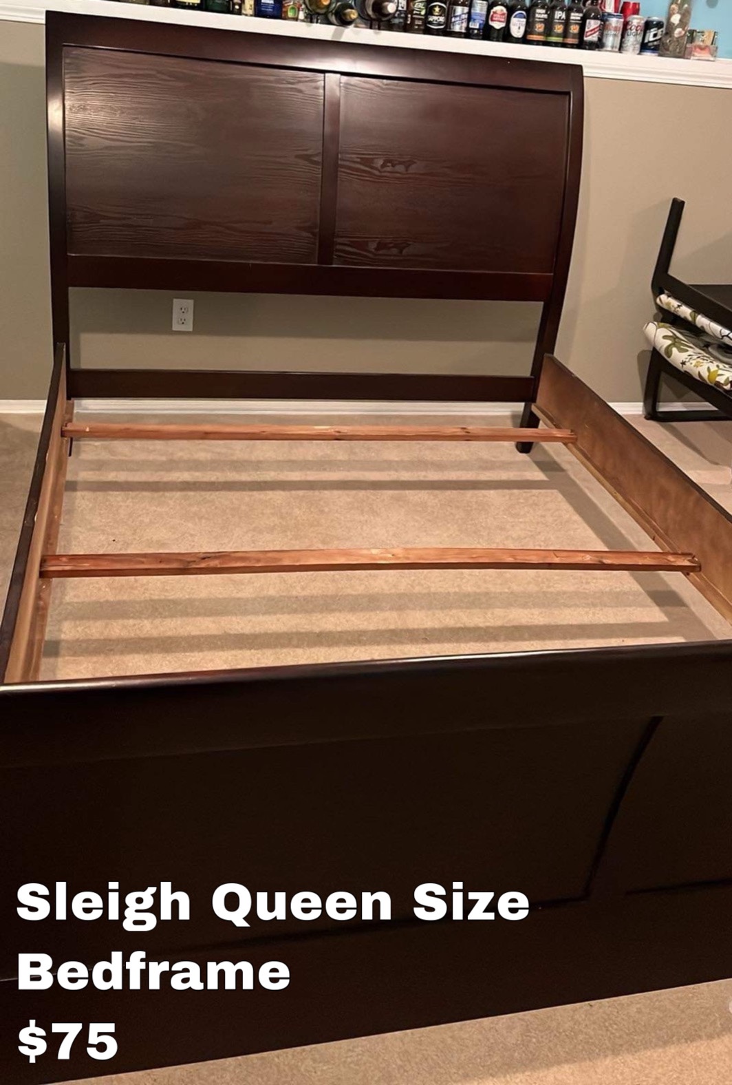 Sleigh queen bedframe