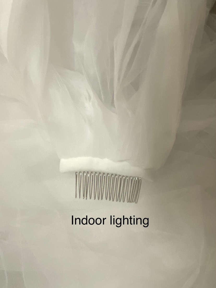 3 meters Long plain cathedral wedding veil bridal ivory round image indicator(2)