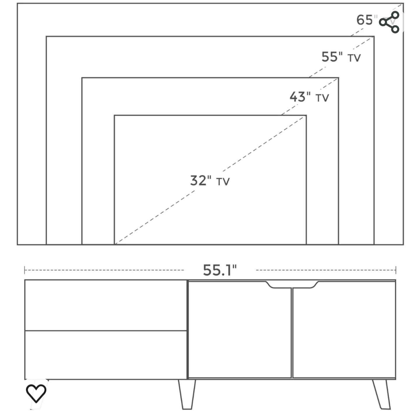 TV Stand, VASAGLE, upto 65 inch TV - photo 4