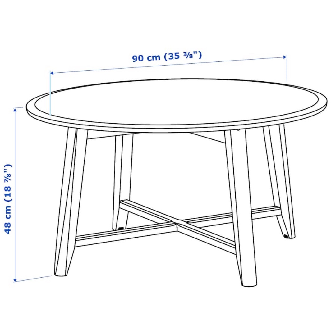 KRAGSTA IKEA round Coffee table, white, 90 cm (35 3/8 ") - photo 5