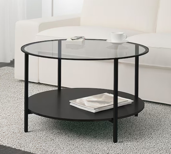 Coffee table, black-brown/glass, Ikea VITTSJÖ - photo 2