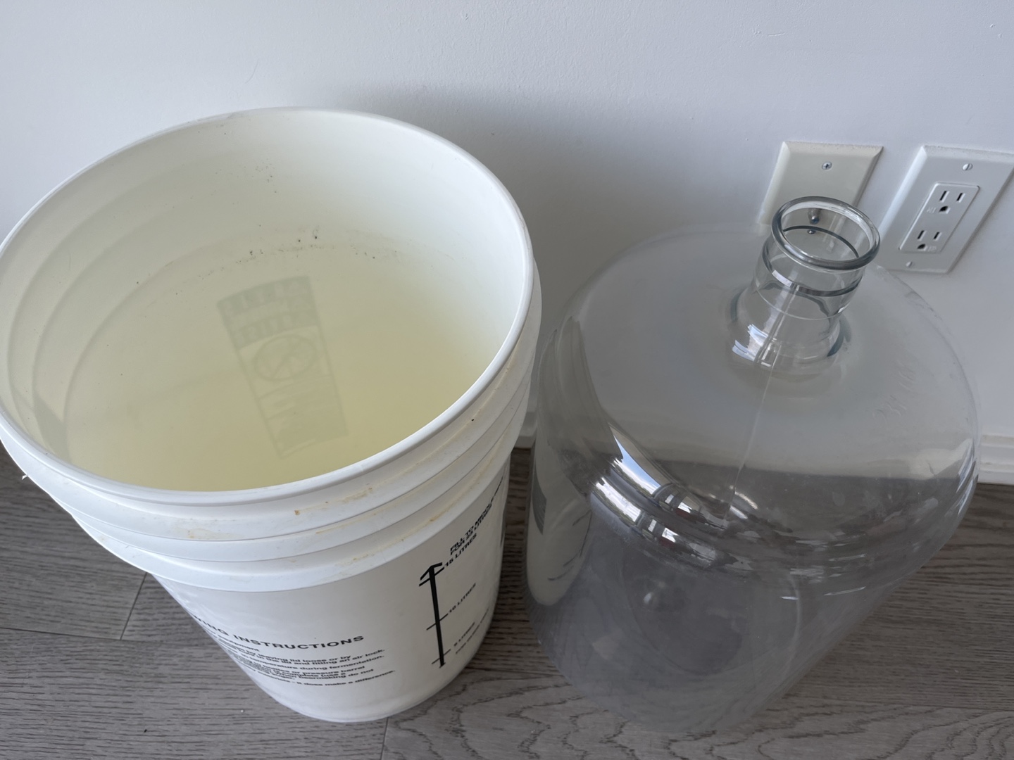 6 gallon food grade beer bucket and 5 gallon  carboy