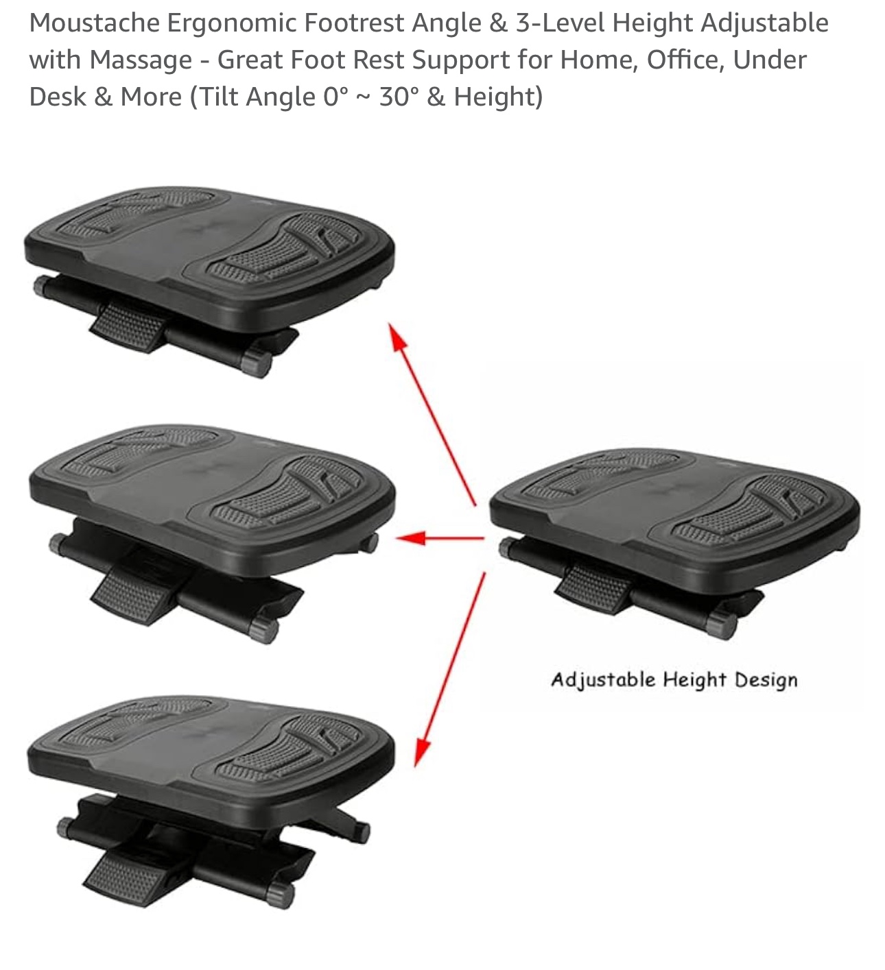 Ergonomic Angle and Height Adjustable Footrest - Moustache - photo 3