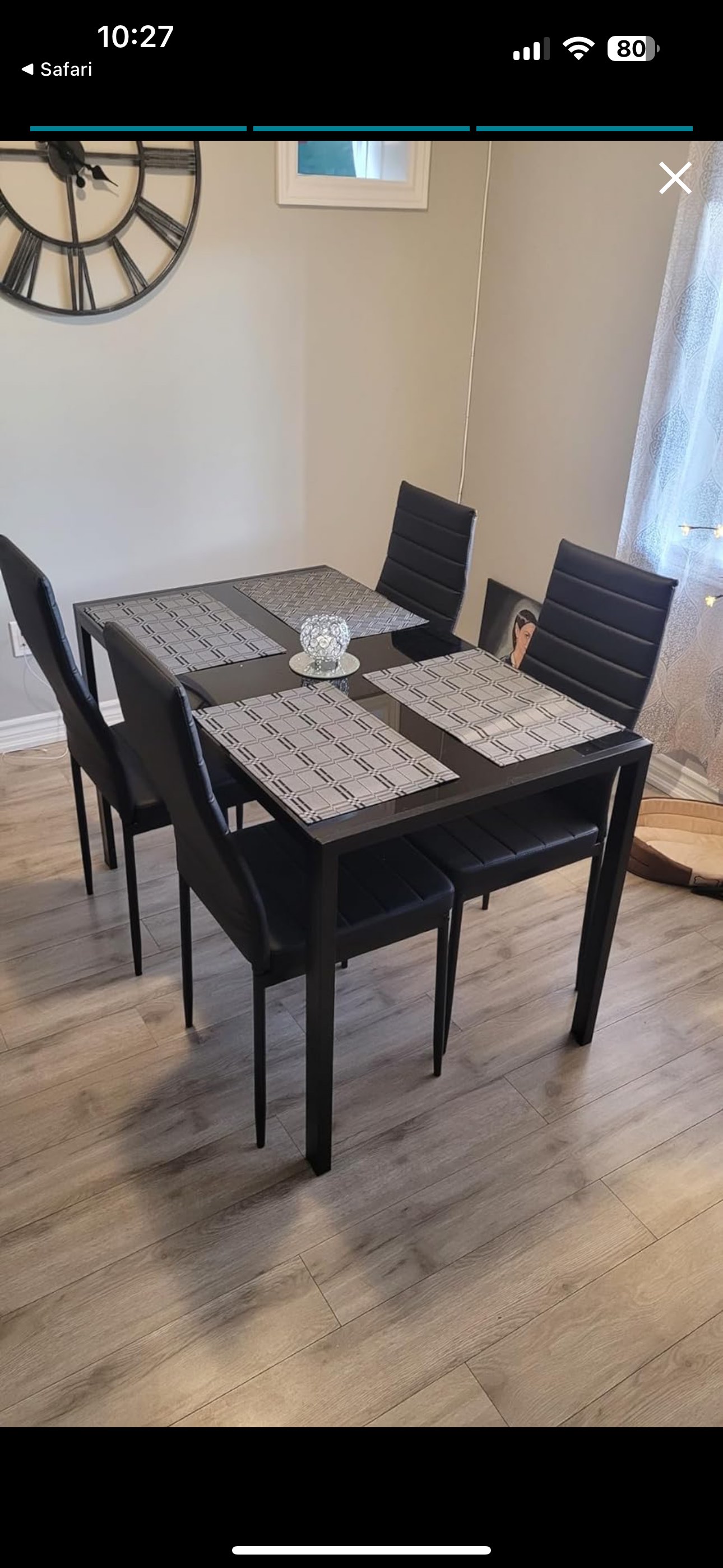 Black Dining Table with chairs - photo 2