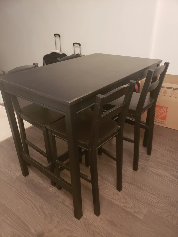 High eating table with 4 stools - photo 2