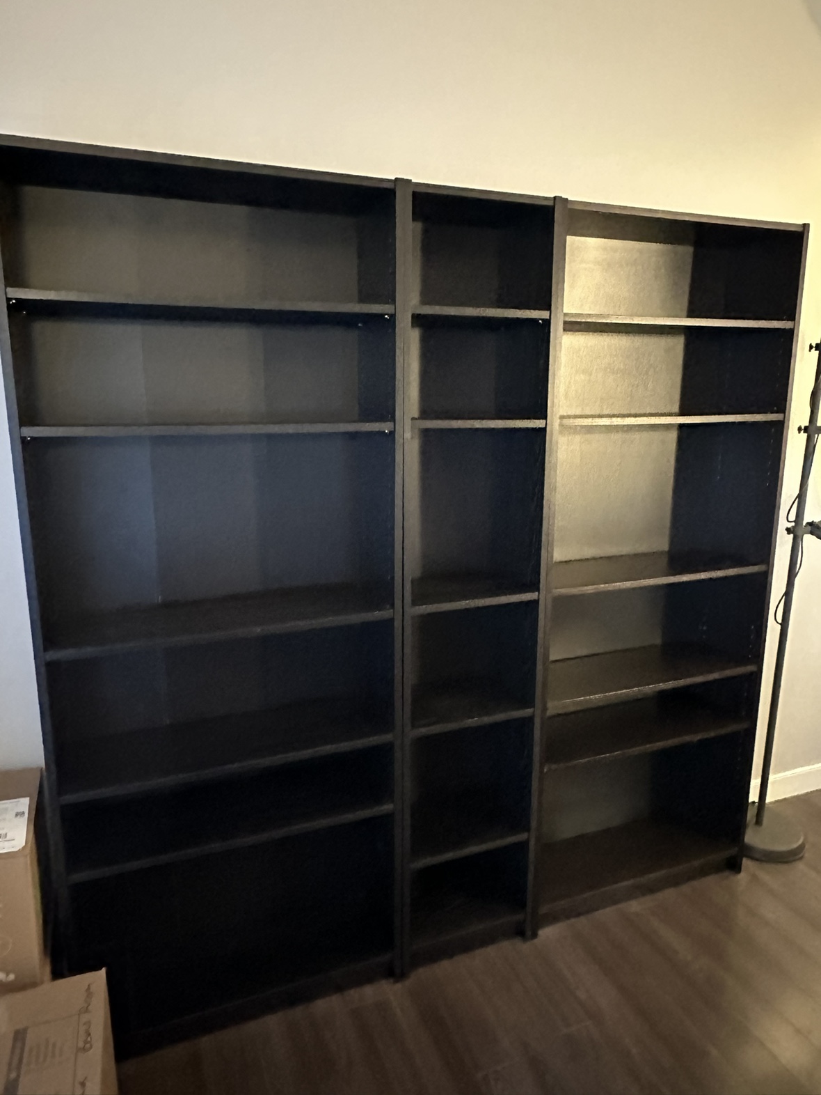3 Black IKEA Billy Bookcases