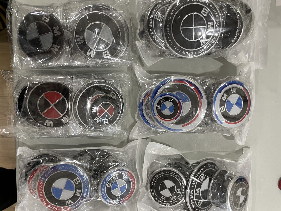 7 pcs BMW Wheel center caps with front and rear logo