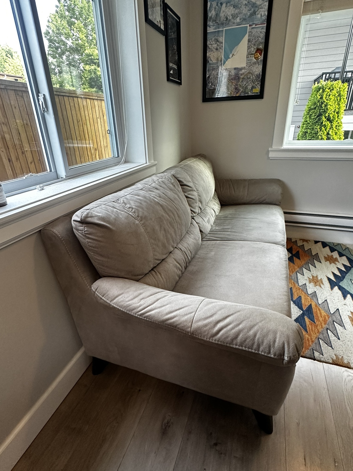 Grey couch - microsuede - from Leon’s - photo 3