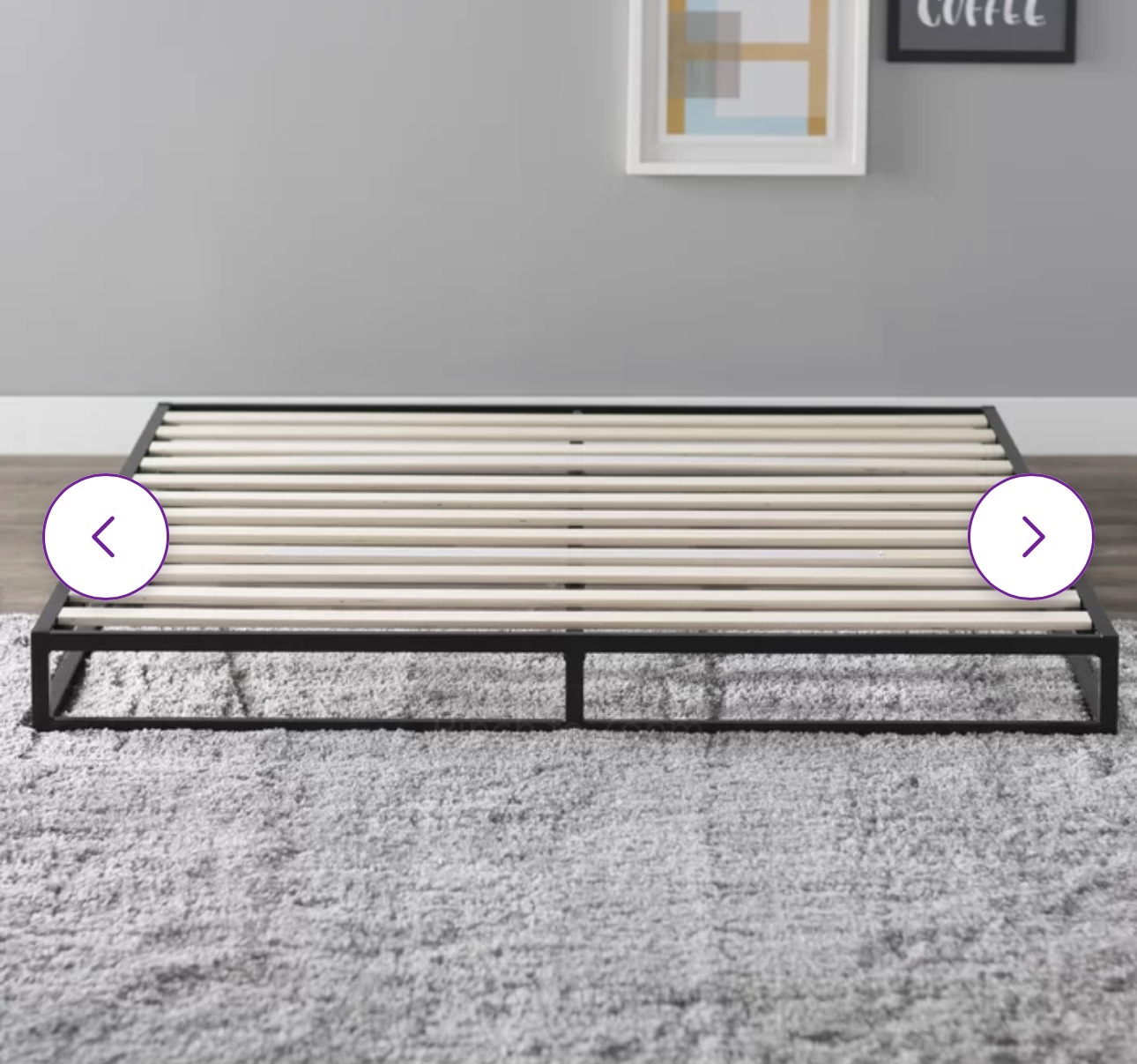 6 inches queen bed frame with wooden slates - photo 2
