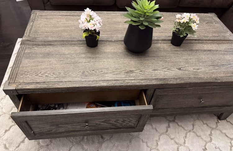 2 Stage Teak Wood Pull-up Coffee Table - photo 5