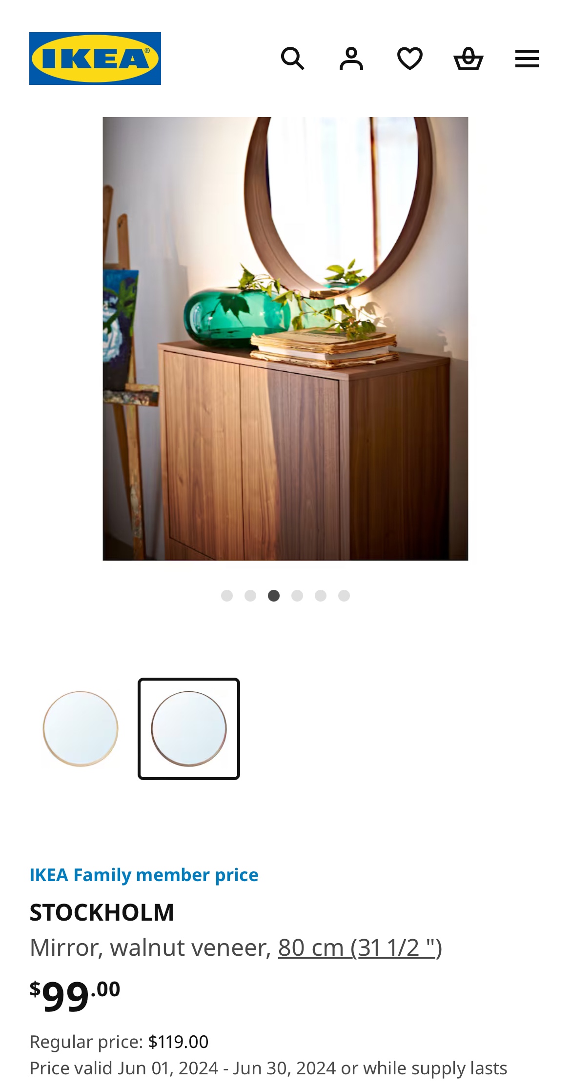 IKEA Stockholm Walnut Veneer Mirror 🧡 - photo 2