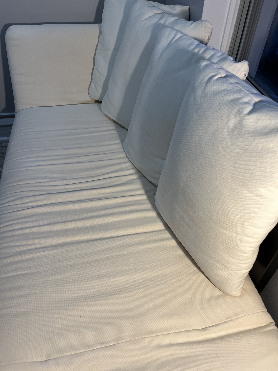 Beige Cream convertible couch - photo 3