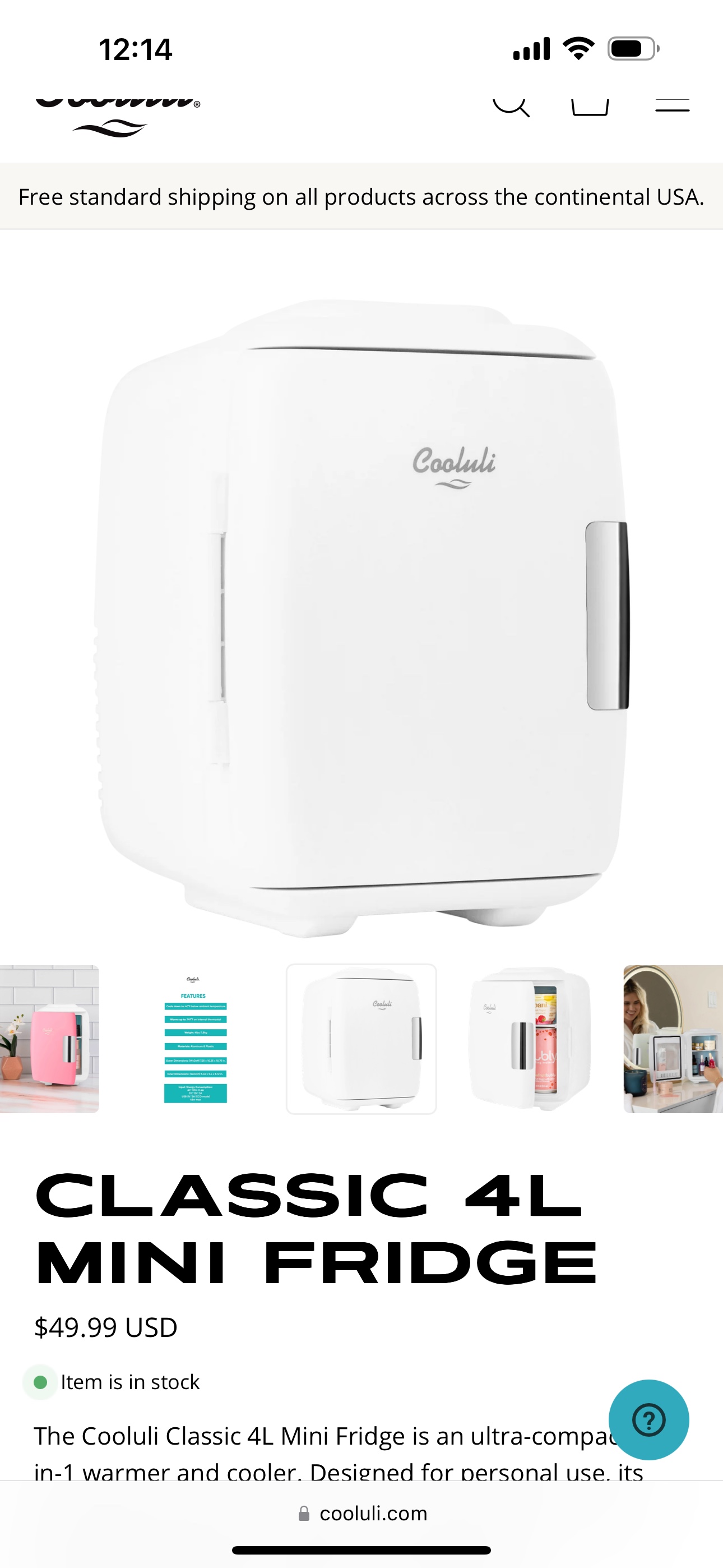 Cooluli Mini Skin Care Fridge