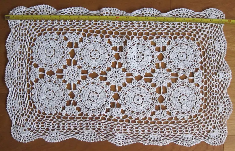 Rectangle Lovely & Beautiful crochet table runner, doily - photo 2