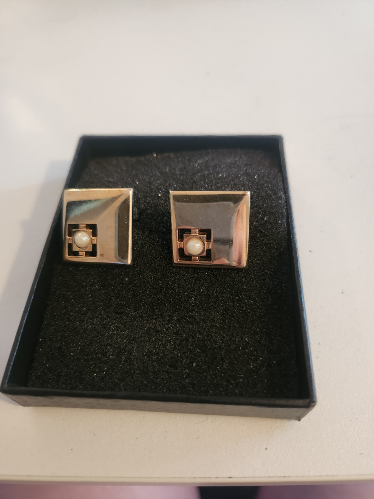 Vintage Cuff Links- Pearl thumbnail