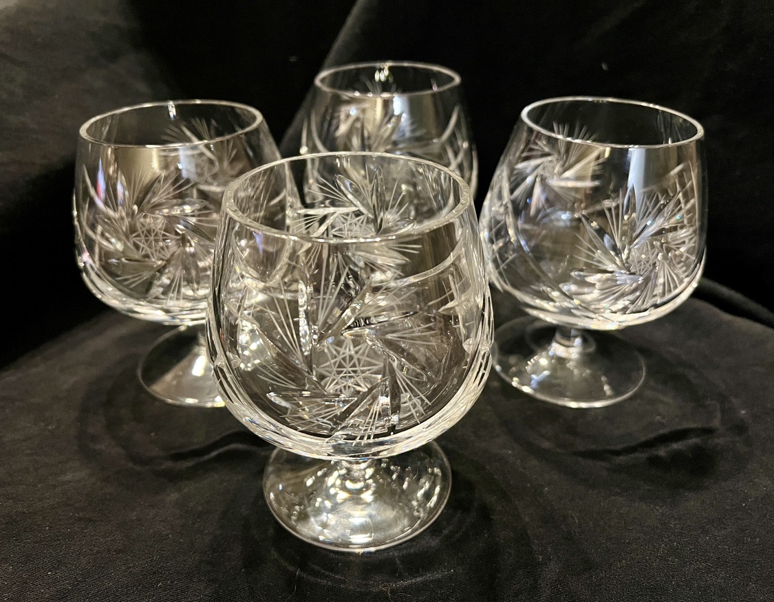 Vintage Bohemia Crystal brandy glass thumbnail