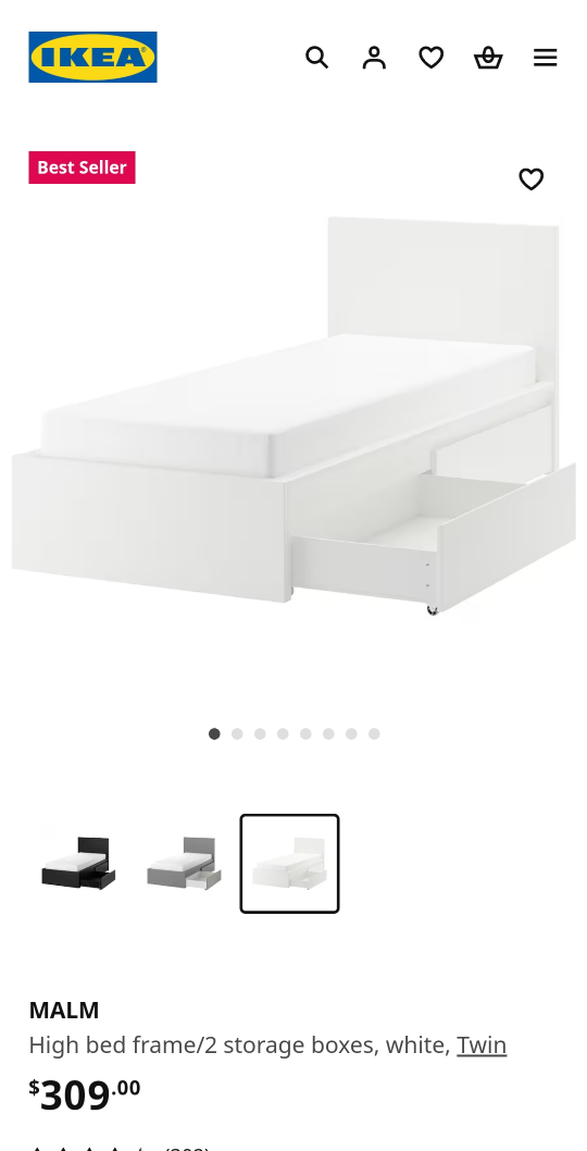 TWIN size bed MALM from Ikea - photo 4