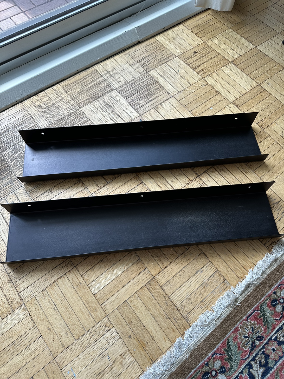 CB2 24” Floating Metal Shelves in Gunmetal x2 - photo 2