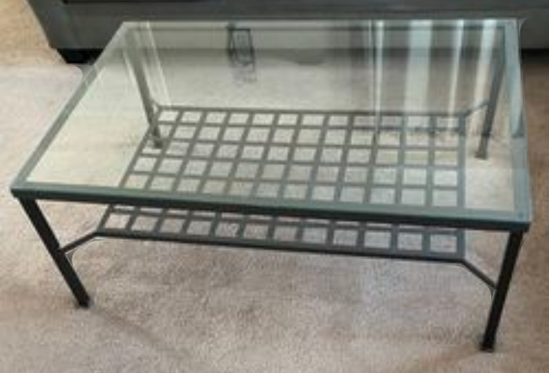glass top coffee table