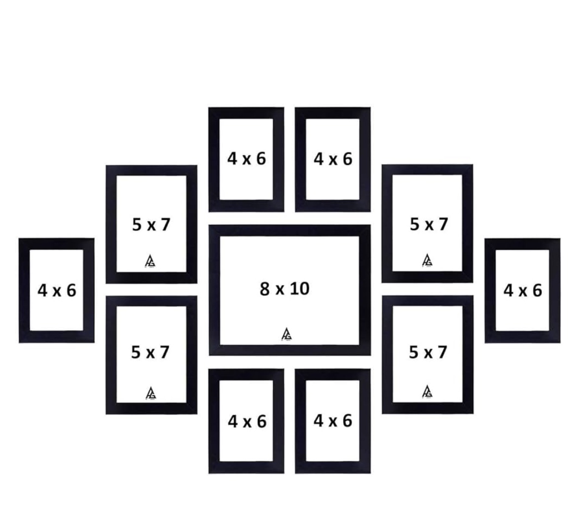 AG Crafts Wall 11 Collage Photo Frames Black, Glass - photo 4