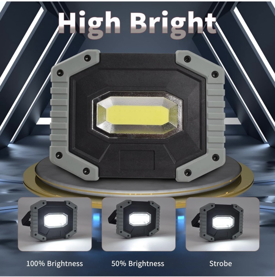 2packs Rechargable Working Light With Magnetic Handle Waterproof image indicator(3)