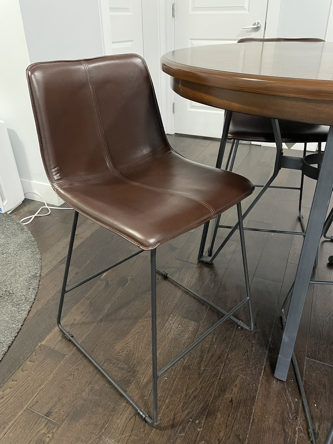 Leo 5-Piece Counter-Height Dining Set - Brown Cherry, Brown - photo 2