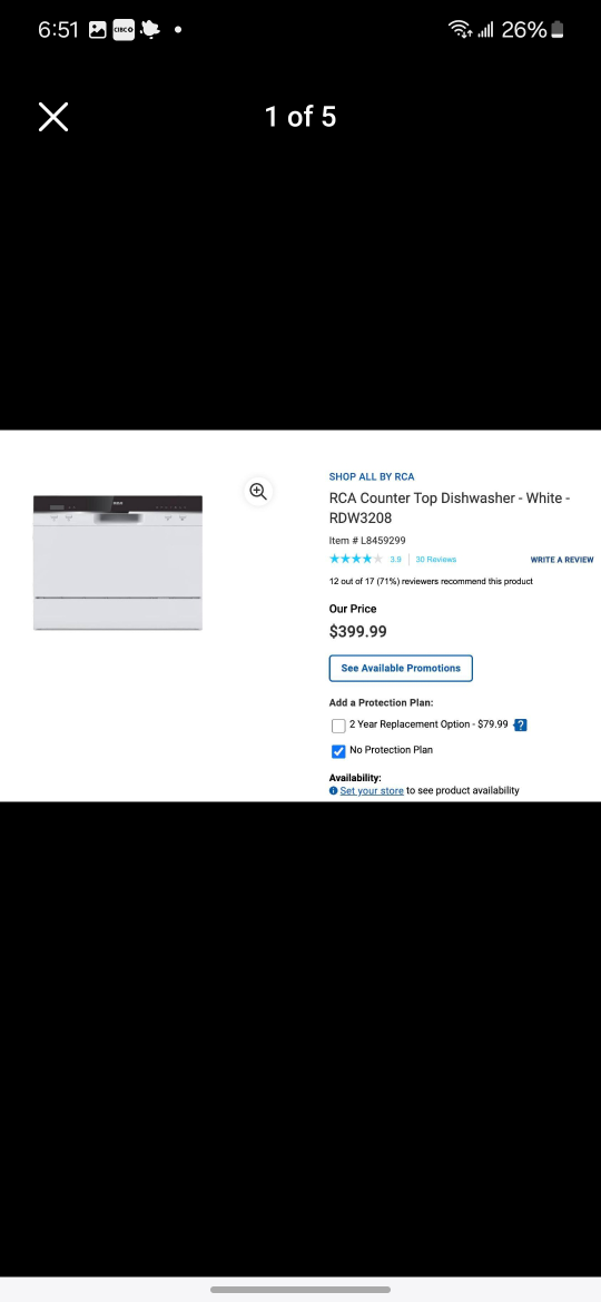 counter top dishwasher