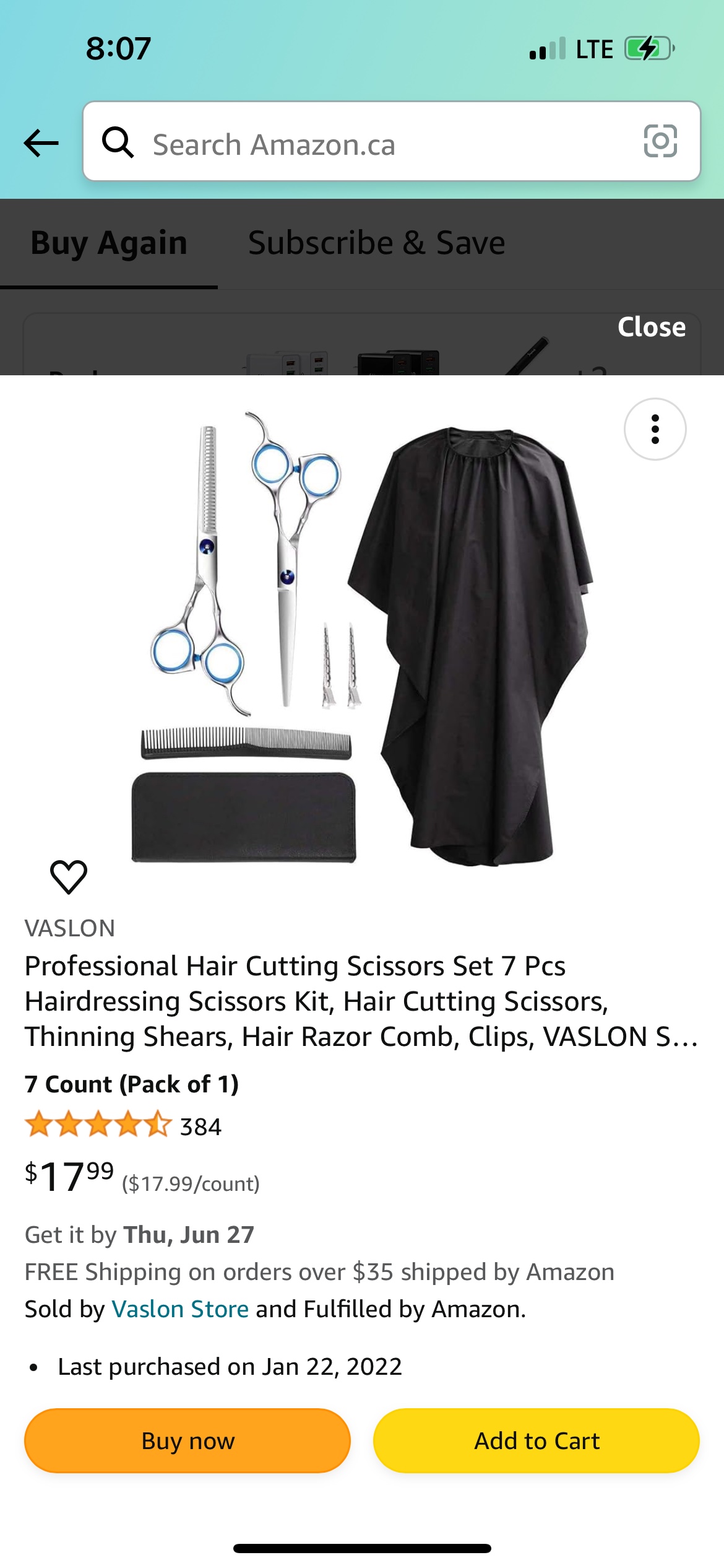 Amazon hair cutting scissors set