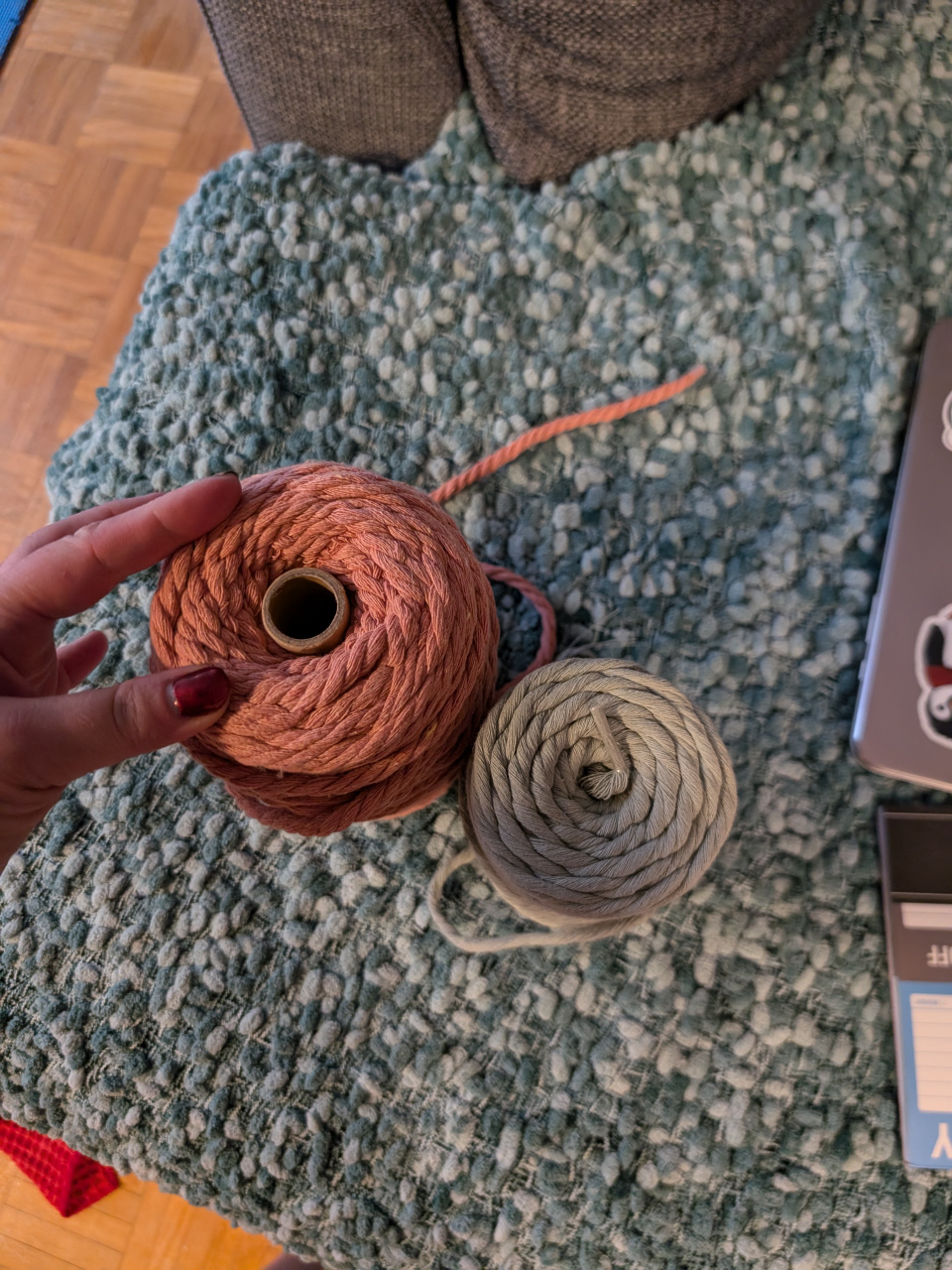 100% recycled cotton rope used for macrame plant hangers image indicator(6)