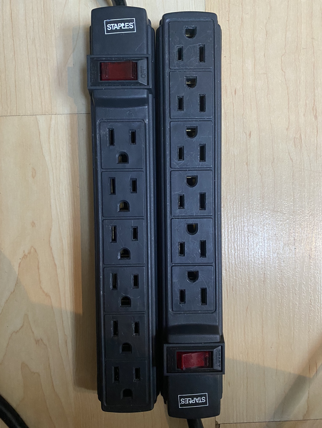 TWO Staples 6-Outlet Grounded Power Strip (Moving SALE!)