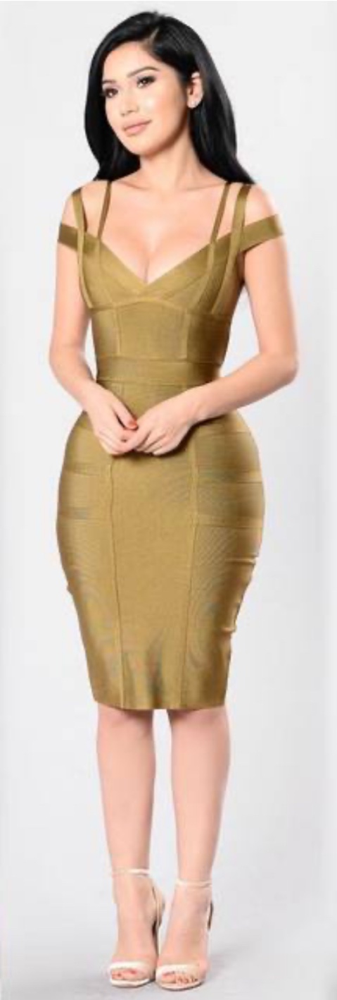 FashionNova Lansa Bandage Dress - Olive - photo 3