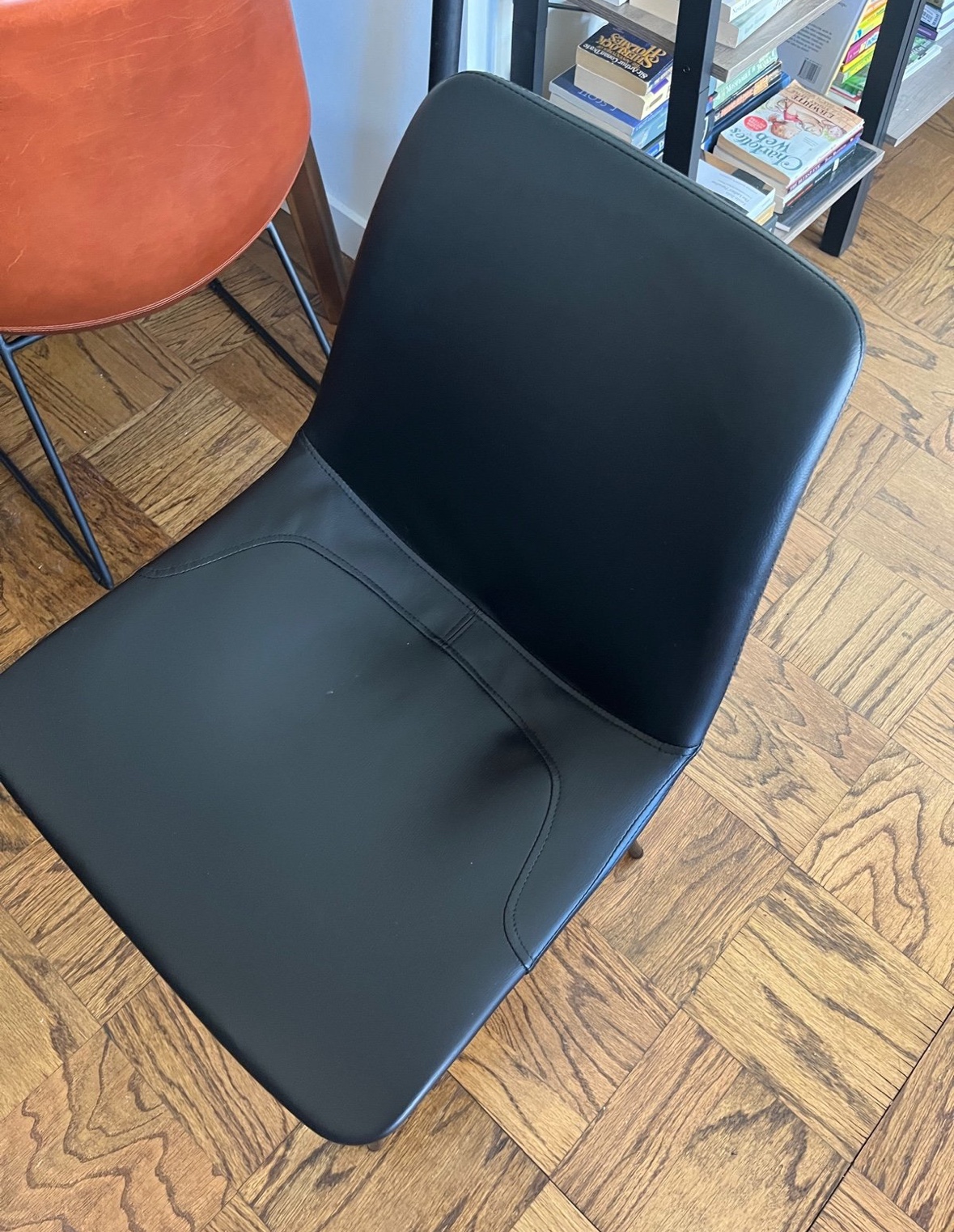 Black Faux Leather Chair - photo 2