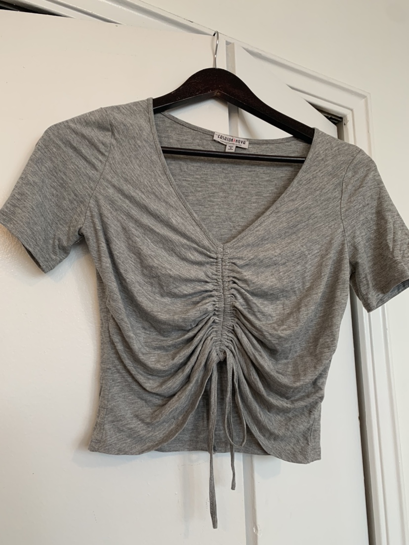 Grey Ruched Crop Top #FREECYCLE
