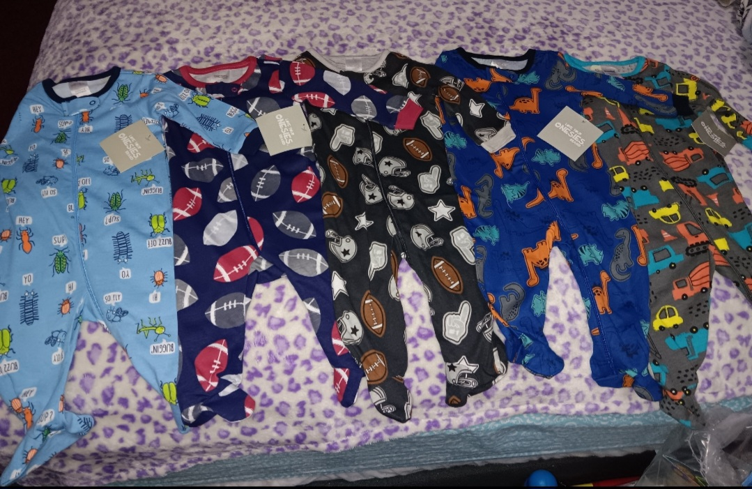 BRAND NEW Baby Boy Sleepers 0-3 Months $2 EACH thumbnail