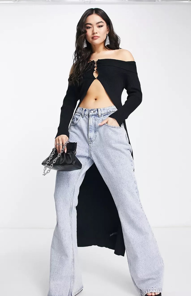 Hook and Eye Bardot Knitted Midaxi Cardigan