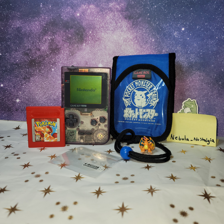 Nintendo Game Boy Pocket Purple Atomic , Pokémon Red -Case