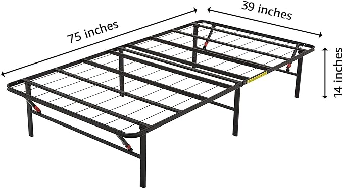 Twin Foldable Metal Bed Frame, Tools Free Assembly thumbnail