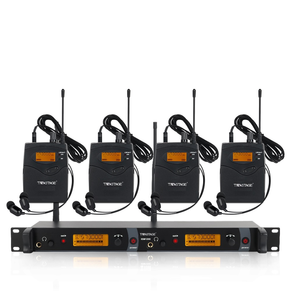IEM system wireless in ear monitor system with 4 bodypacks