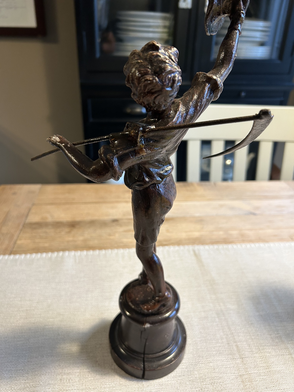 Antique Farm Boy Statue (metal and wood) image indicator(4)