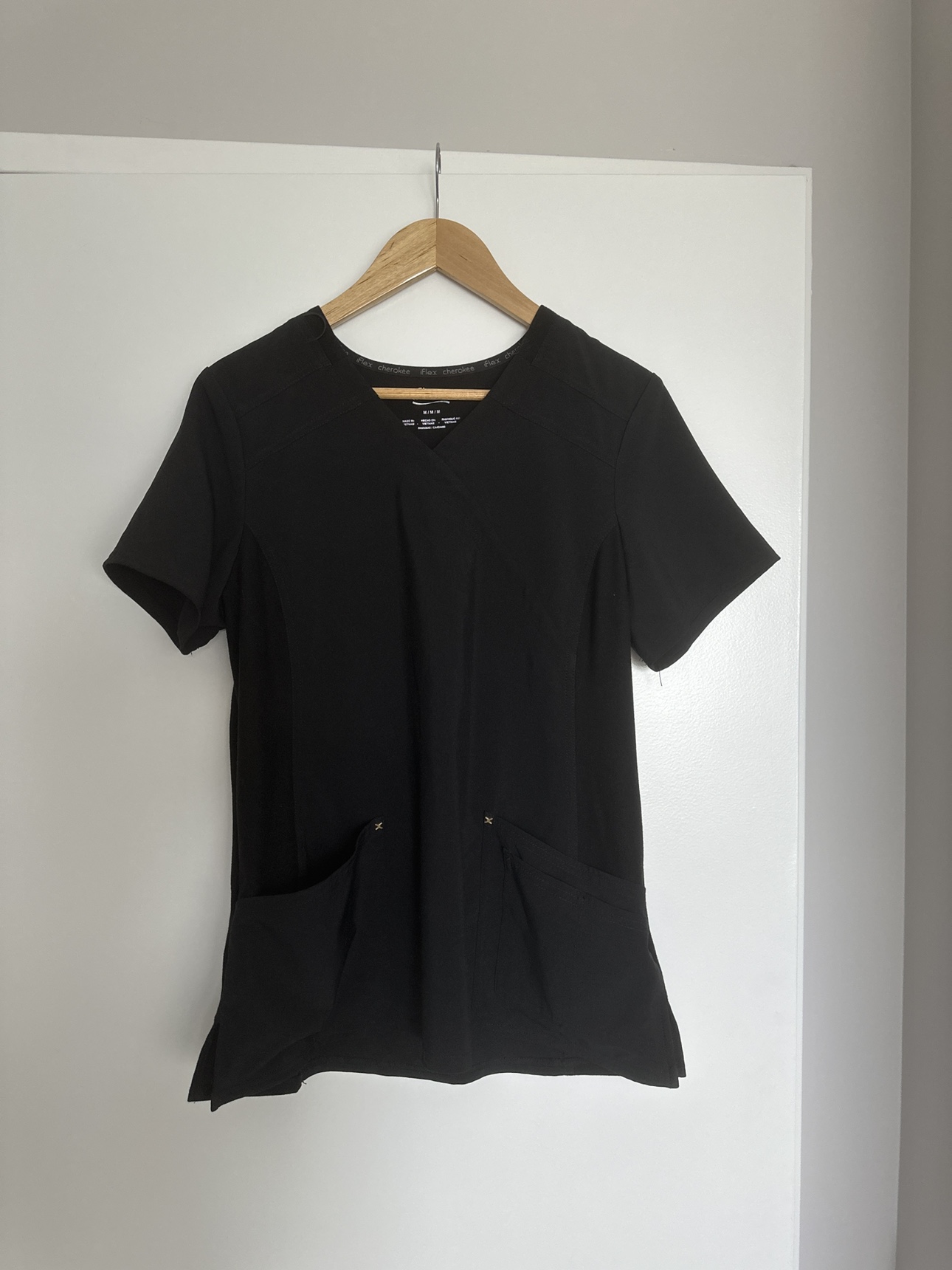 Black scrub shirt