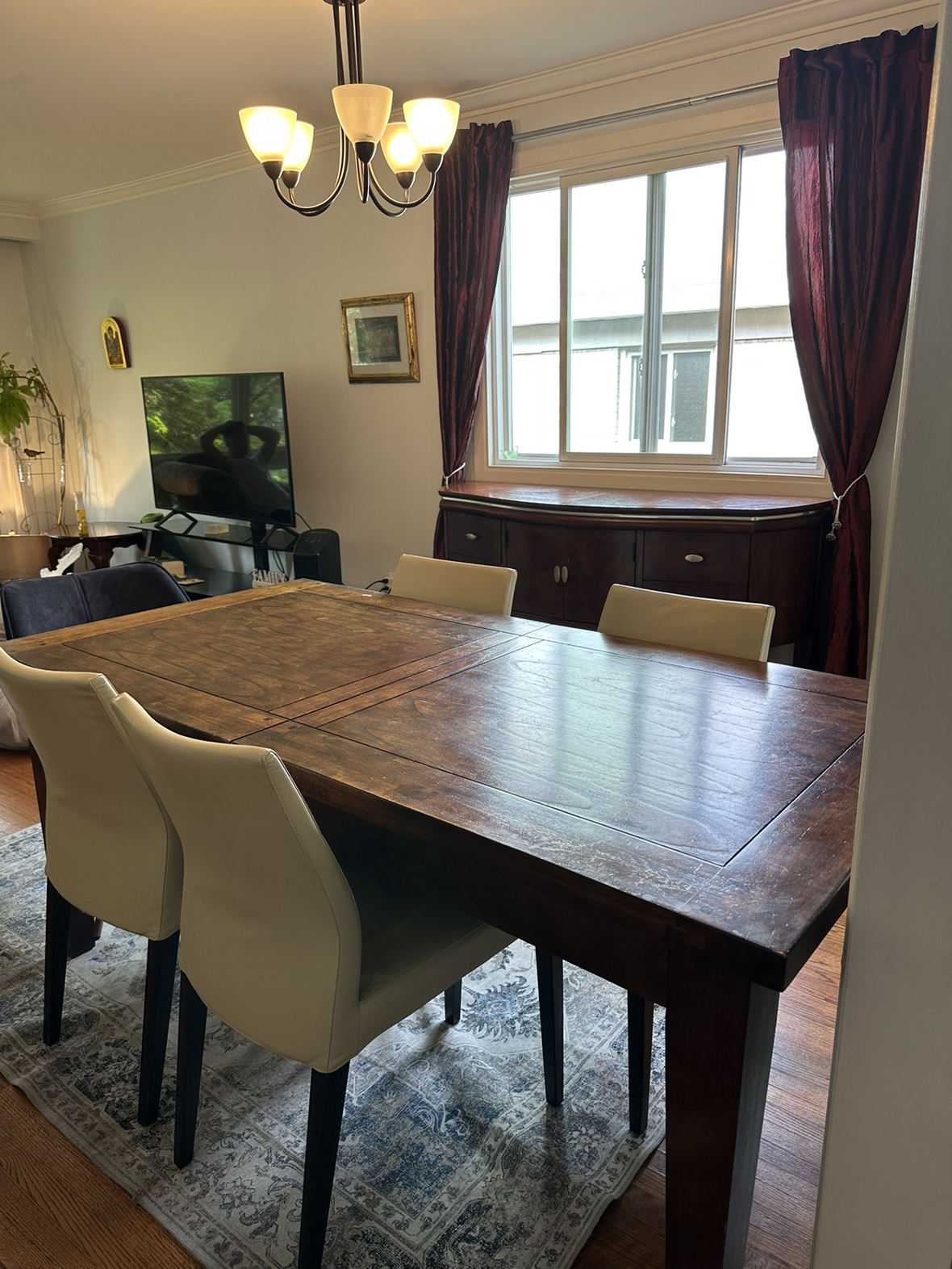 Large wooden Kitchen table and chairs